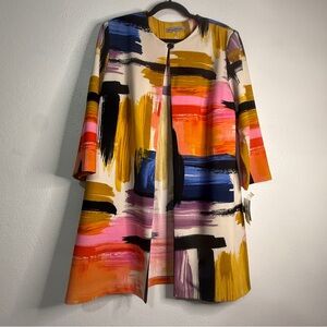 Danny & Nicole Multicolor Abstract Long Sleeved Jacket. Sz 18. NWT.